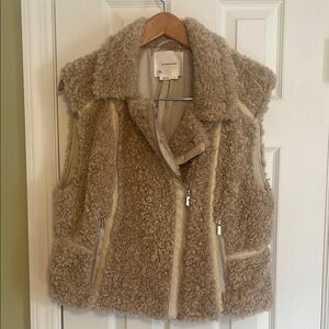 Women's Tan Shearling Vest